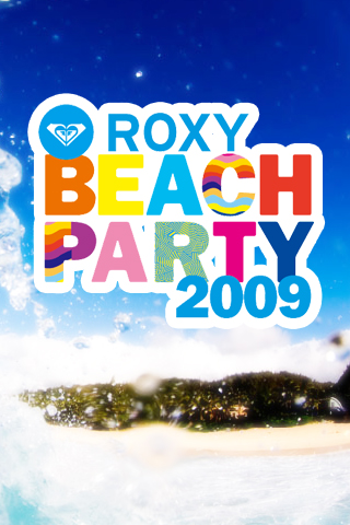 Roxy Beach Party 09 ロキシー I Love Phone 女子部 落書き壁紙フリー素材